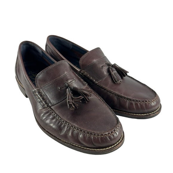 Genuine men Cole Haan pecan brown tassel leather loafers shoes 11 M main image 4